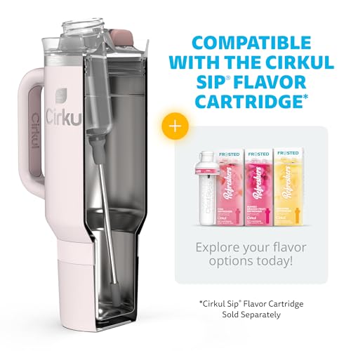 Cirkul 40oz. Carbon Stainless Steel Tumbler with Handle, All-Day StrawSip™, Double-Wall Insulated