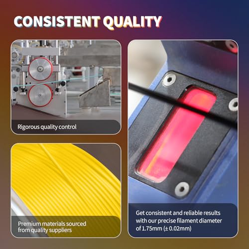 OVERTURE PLA Filament 1.75mm PLA 3D Printer Filament, 2kg Cardboard Spool (4.4lbs), Dimensional Accuracy +/- 0.02mm, Fit Most FDM Printer (Black 2-Pack)