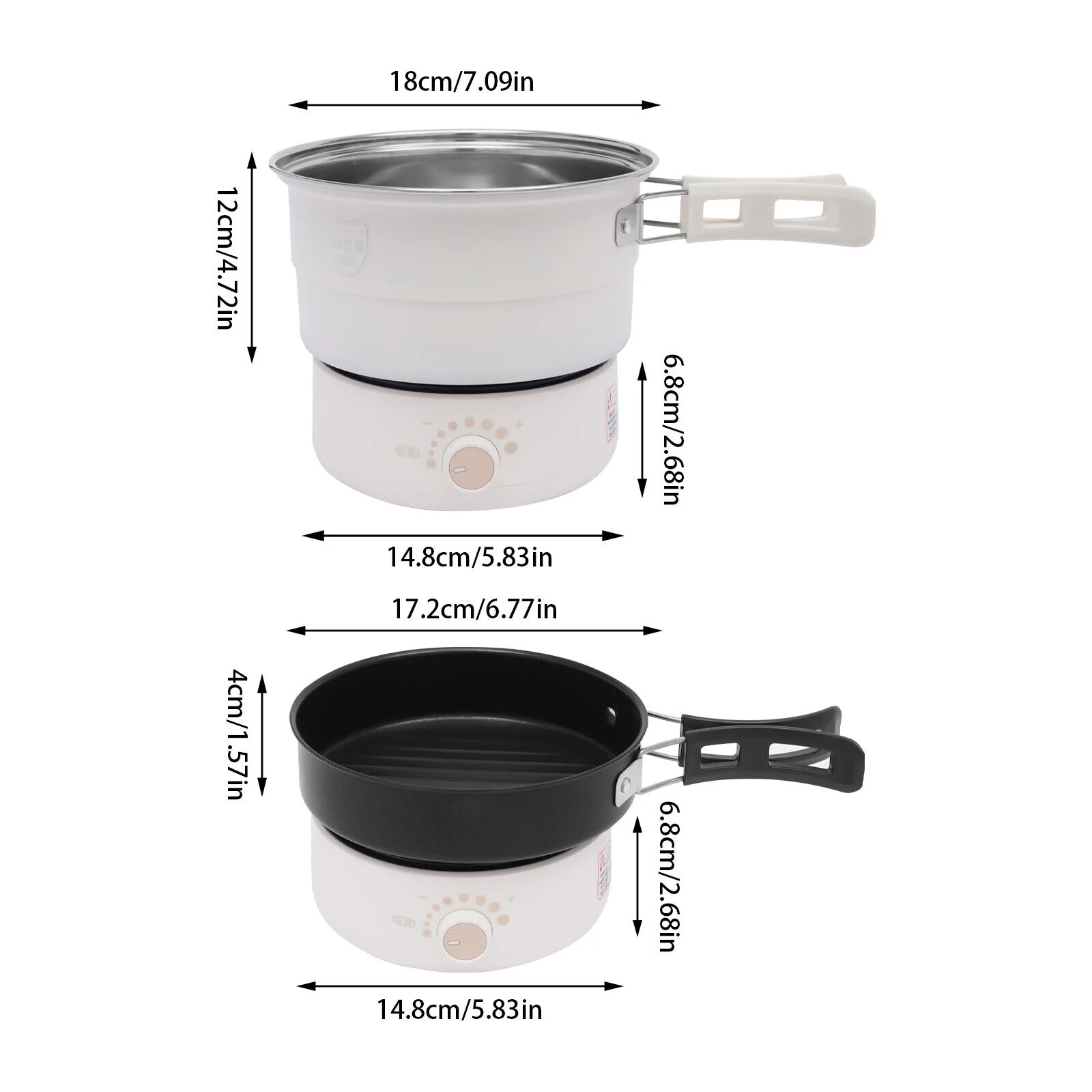 Portable Multi-function Electric Travel Cooker Frying Split Hot Pot 500W 110V