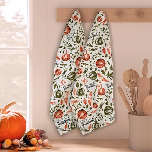 The Fine Living Co. 100% Cotton Merry Christmas Kitchen Towels, 18'x28' Set of 2 (Cherry Red & Green)