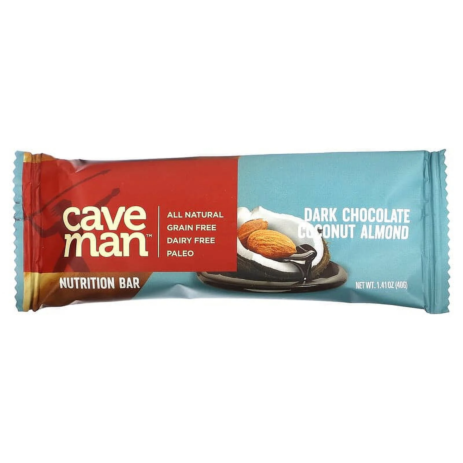 Caveman Foods Nutrition Bars Gluten Free Paleo Dark Chocolate Almond Coconut -- 12