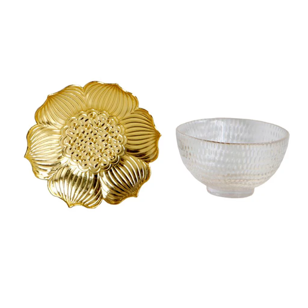 Glass Tea Cup Alloy Saucer Set Home Drinkware Craft described, Small Cup with Saucer Small Cup with en Saucer