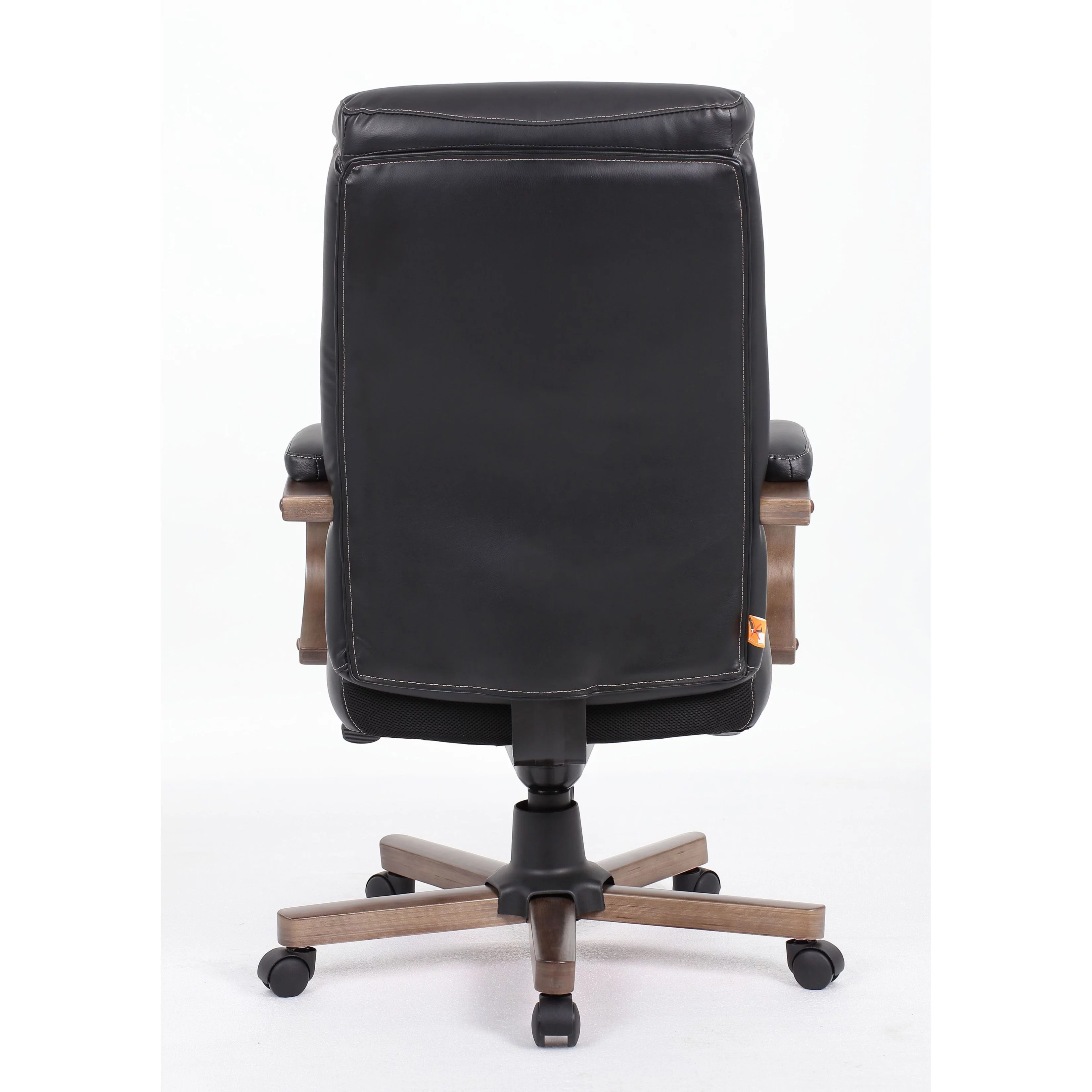 Lorell, Wood Base Leather High-back Executive Chair, 1 Each