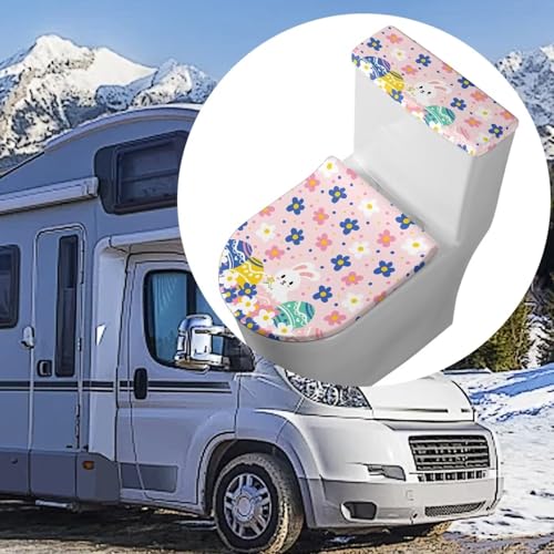 Christmas Bow Bell Toilet Tank Lid Cover and Toilet Seat Lid Cover 2 Pcs Set Toilets Covers with Elastic Cloth Fits Most Toilets Tanks & Lids