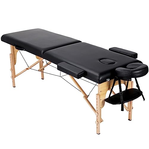Yaheetech Massage Table Lash Bed Portable Massage Spa Bed Beauty Tattoo Table Adjustable for Eyelash Tech Physical Therapy Couch