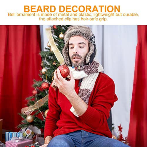 24pcs Christmas Beard Ornaments Light Up Facial Hair Ball Bauble Bell Clip Novelty Holiday Decorations for Men Costume Ugly Sweater Party