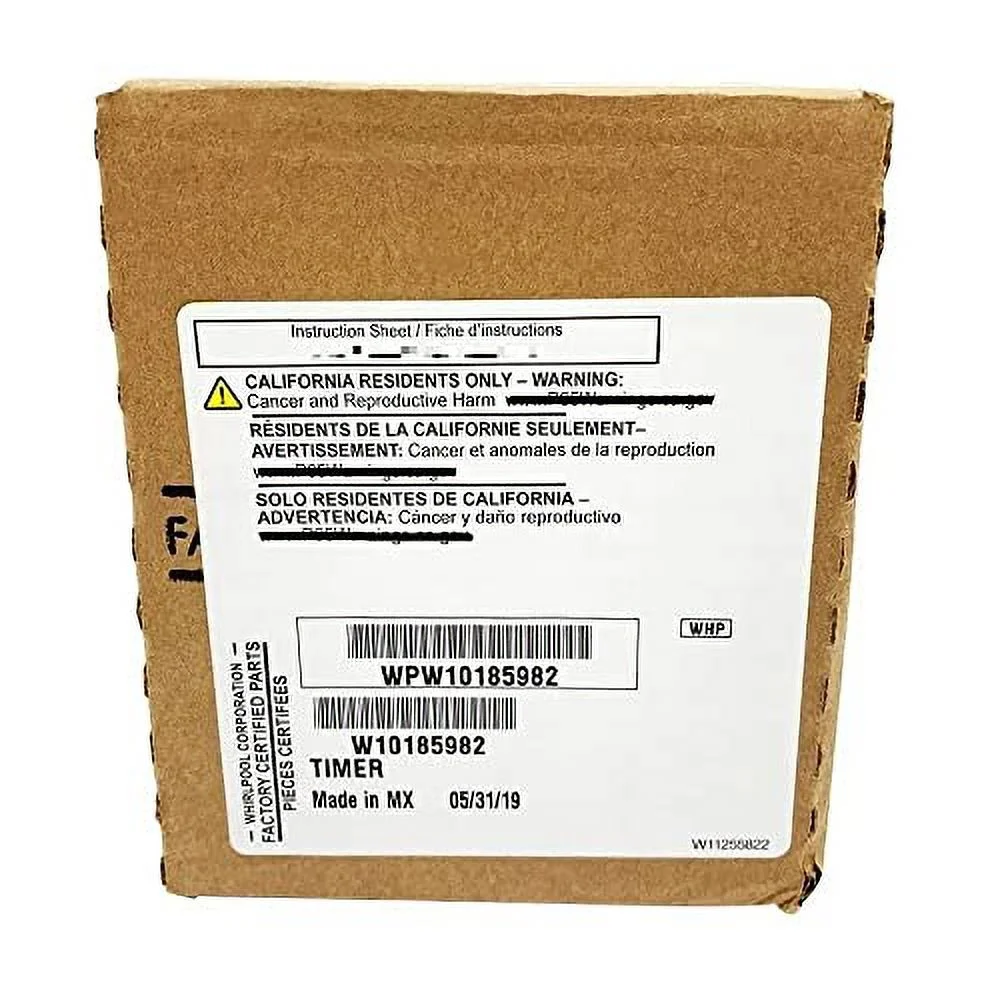 Whirlpool W10185982 Timer