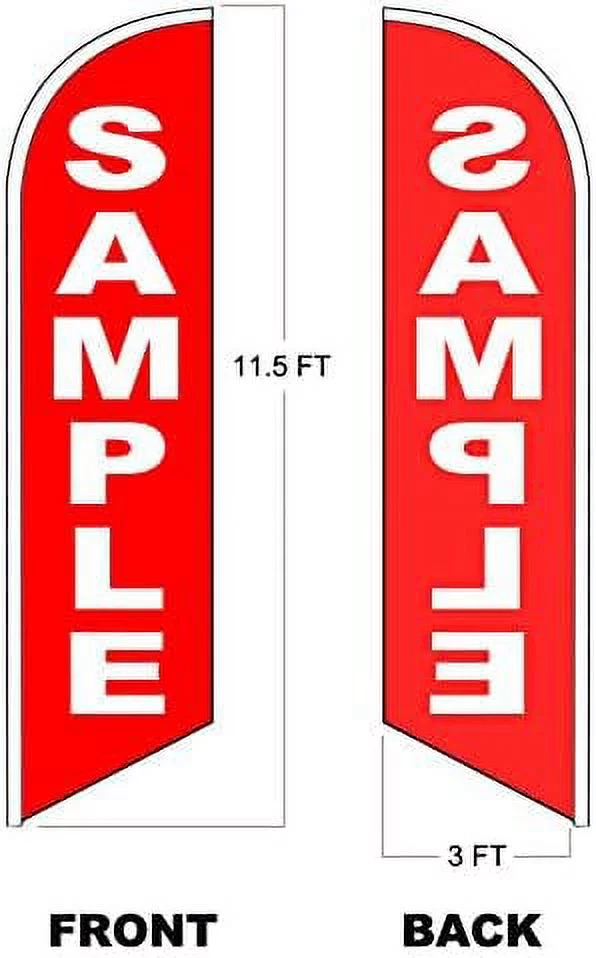 4Lessco PHILLY CHEESESTEAK - Windless Swooper Flag Feather Banner Sign 3X11.5 Ft Tall (Flag ) Rq