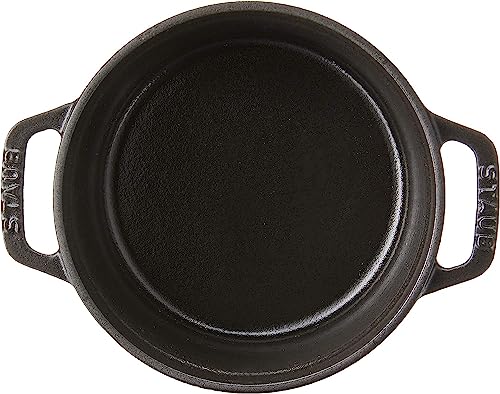 STAUB Cast Iron Dutch Oven 5.5-qt Round Cocotte, Made in France, Serves 5-6, Black Matte
