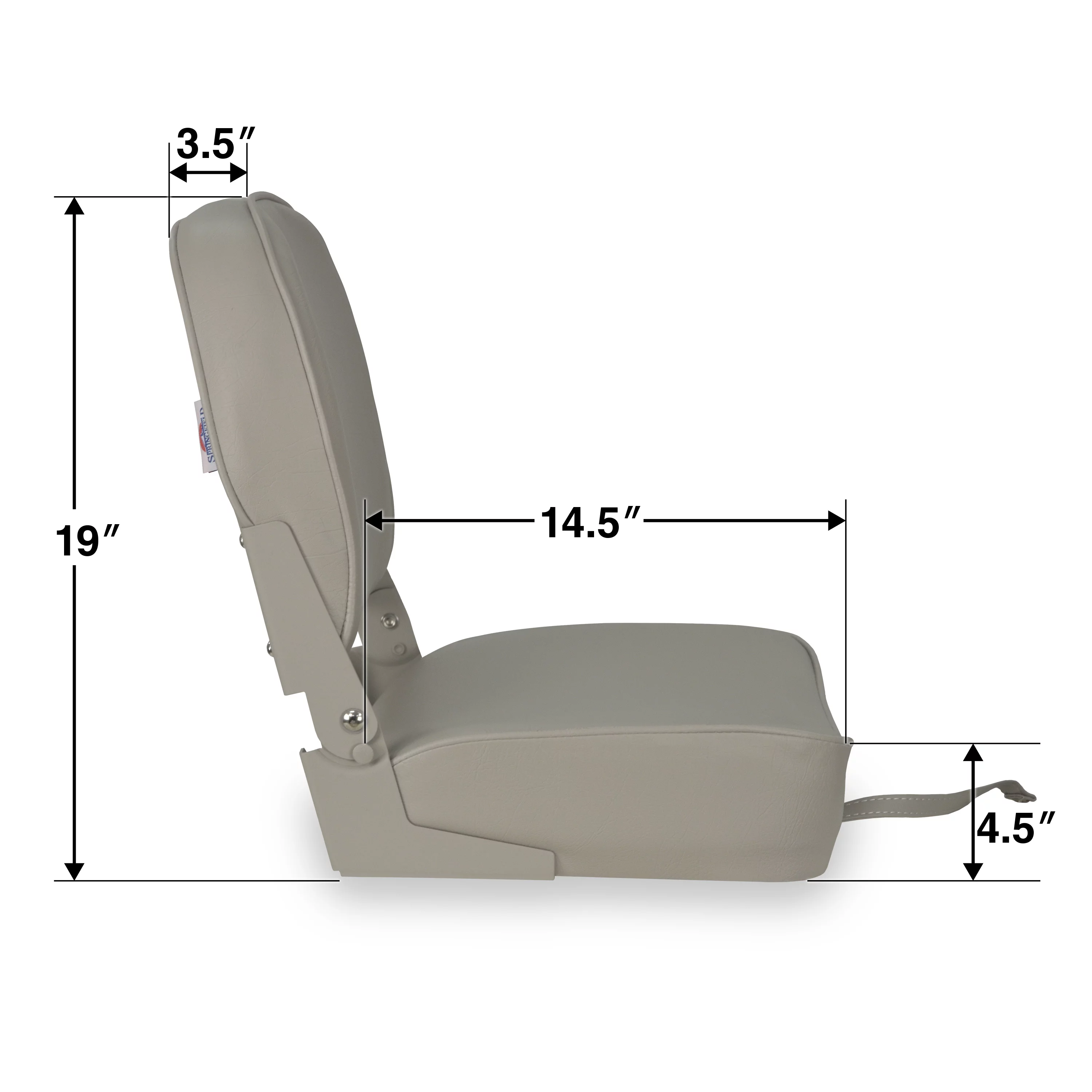 Springfield Marine Economy Standard Folding Fishing Boat Seat - Gray - 16"