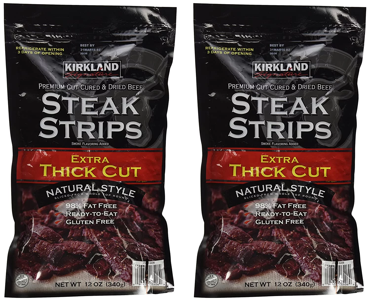 Premium Beef Steak Strips Jerky 12 oz 2 Pack