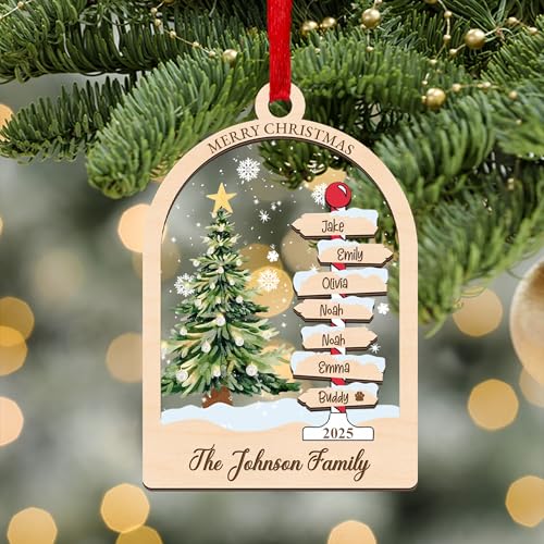 Noni Custom Family Name Christmas Tree Ornaments, Custom Ornaments Acrylic Mix Wooden, Personalized Family Name Ornament, Ornament Decor Tree, Gifts for Christmas, Holiday Keepsake
