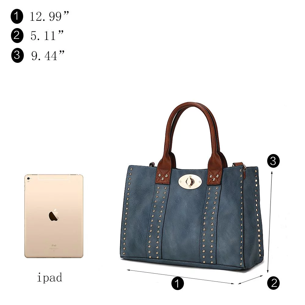 MKF Collection Women's Elissa Satchel Handbag with Pouch and Coin Purse Set, 3-Piece, Fuchsia