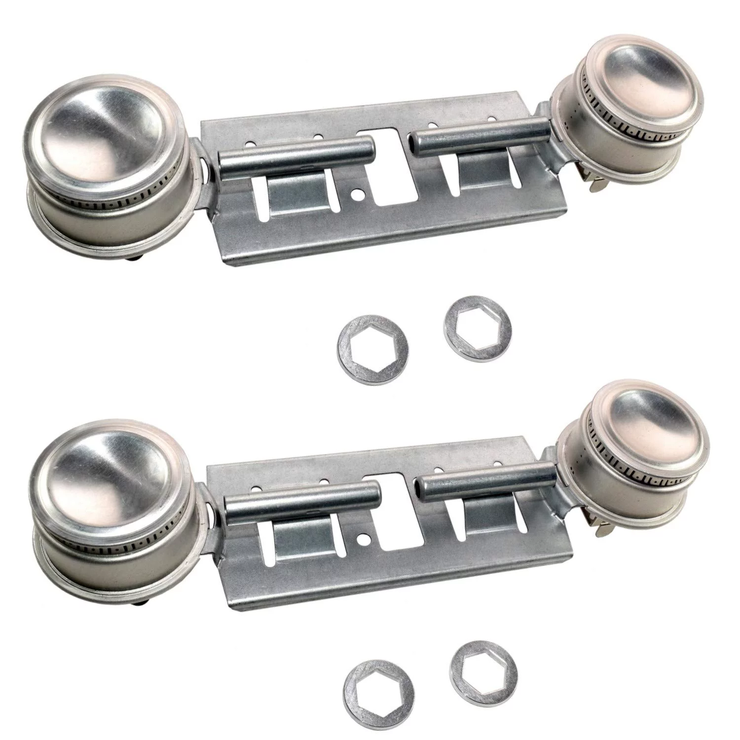 HQRP 2-Pack GAS Range Double Burner Assembly Kit Replacement for GE General Electric AGBS300EP1BB AGBS300EP1WW AGBS300EP2BB AGBS300EP2WW JGBP26CEH1CC JGBS04GPV2AD JGBS20GEV4WH