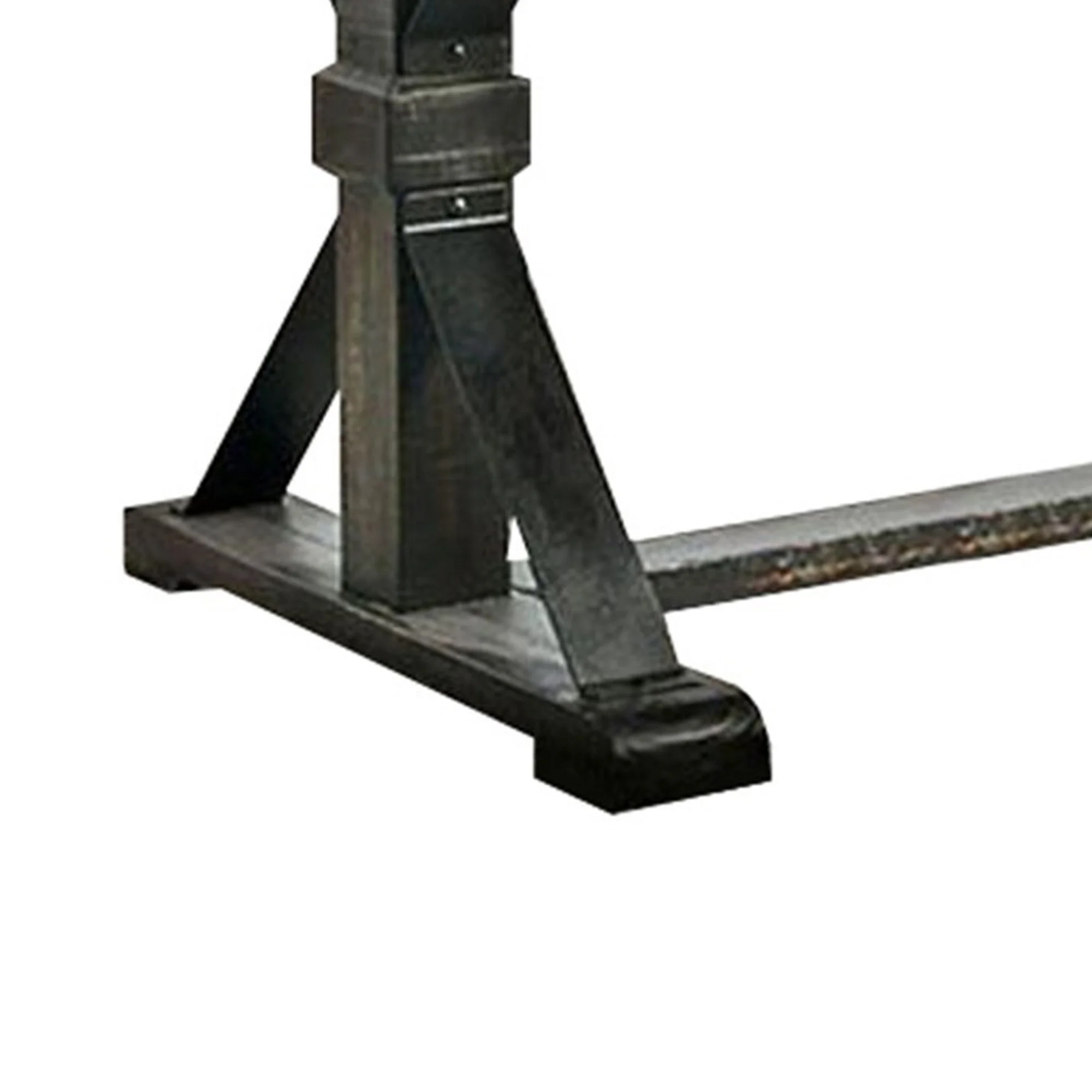 Dining Table With Trestle Base , Antique Black