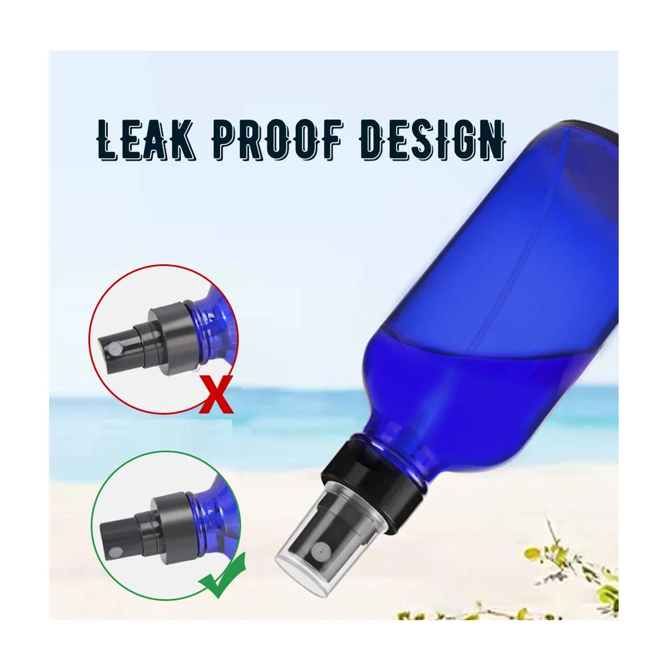 Medical Sales Supply Cobalt Blue 4oz Black Mist Sprayer Bottle (120ml) Pack of 48 - Glass Tincture Bottles with Black Mist Sprayers for Essential Oils & More Liquids - Leakproof Travel Bottles