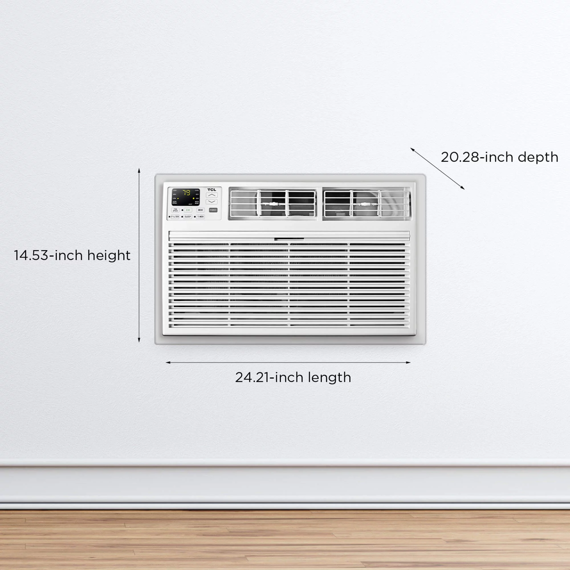 TCL Smart 12,000 BTU Through-the-Wall Air Conditioner, 115V, E-Star, Remote Included, White, W12T9E1-A