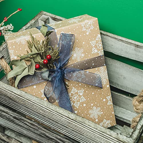 RUSPEPA Christmas Kraft Wrapping Paper - Owl, Reindeer, Christmas Ball and Text Design - 4 Rolls - 30 inches x 10 feet per Roll