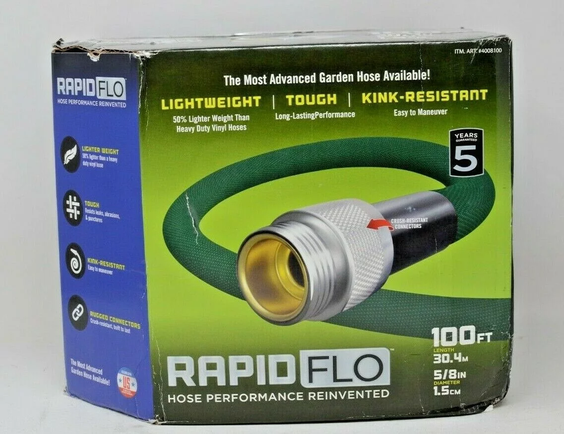 Rapid Flo 5/8 in. x 100 ft. Compact Garden Hose Green