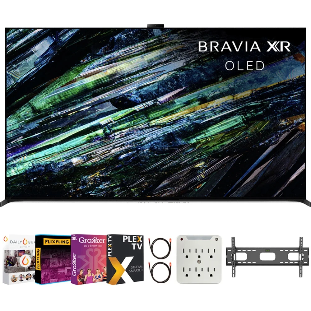 Sony XR65A95L BRAVIA XR A95L 65 inch QD-OLED 4K HDR Smart TV with Google TV (2023) Bundle with Premiere Movies Streaming + 37-100 Inch TV Wall Mount + 6-Outlet Surge Adapter + 2X 6FT 4K HDMI 2.0 Cabl