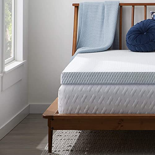 LUCID 4 Inch Gel Memory Foam Mattress Topper-Ventilated Design-Ultra Plush-Twin XL