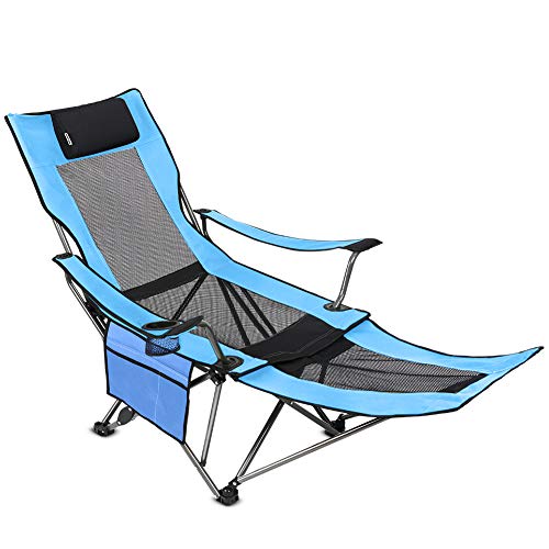 OUTDOOR LIVING SUNTIME Camping Folding Portable Mesh Chair with Removabel Footrest