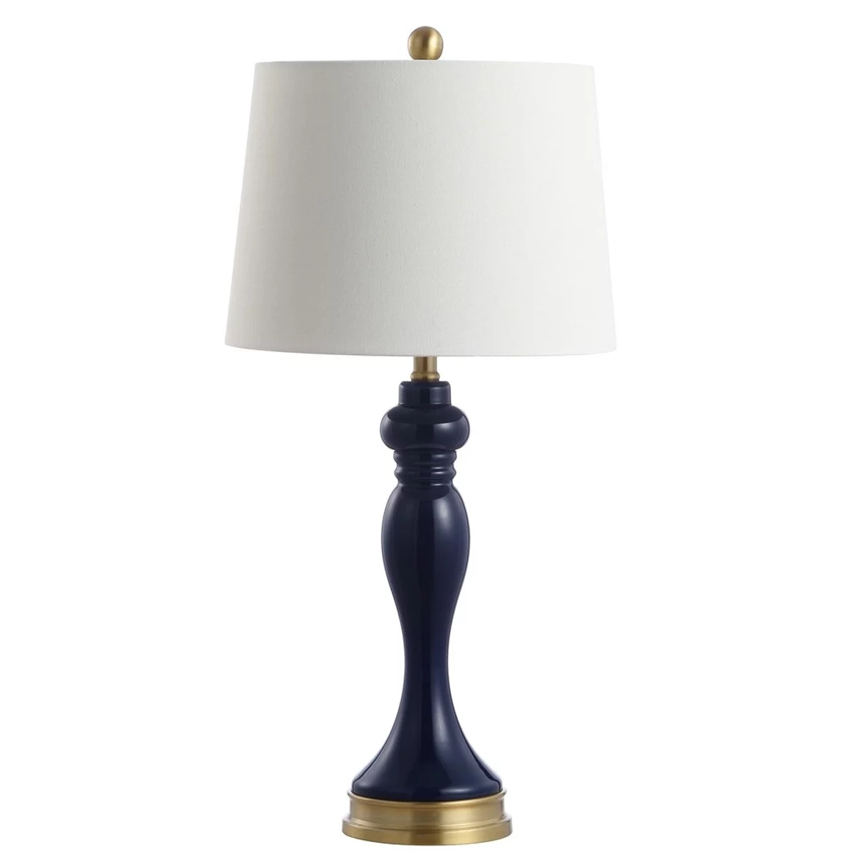 SAFAVIEH Cayson Classic 29 in. Table Lamp with USB Port, Navy/Gold