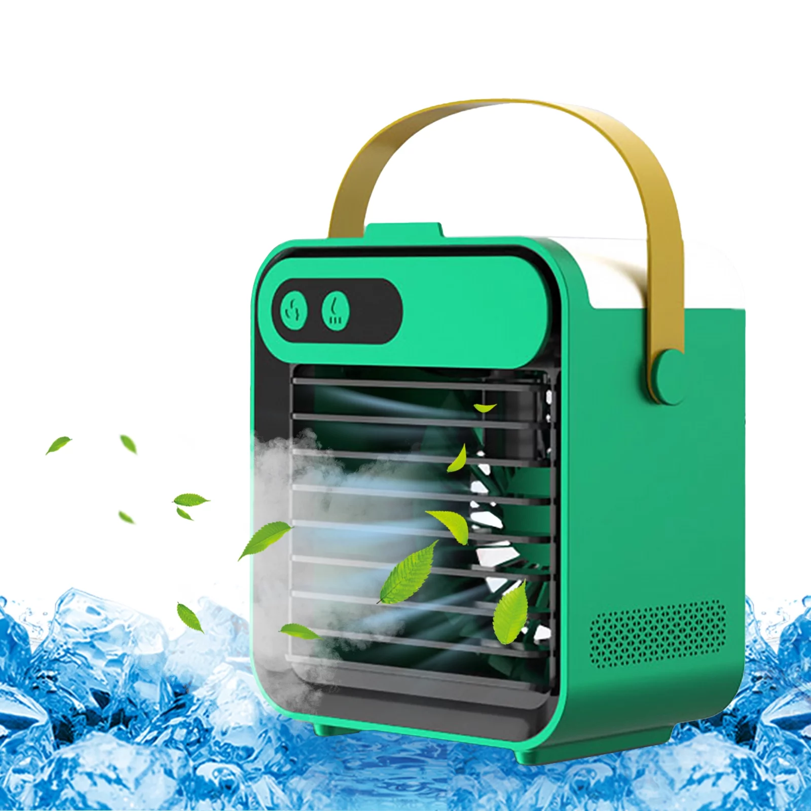 moobody Air Conditioner Fan With Phone Holder Mirror Cooling Air Cooler Humidifier 180mL Space Cooler 3 Speeds USB Air Cooler Fan Convenient Handle for Home Office