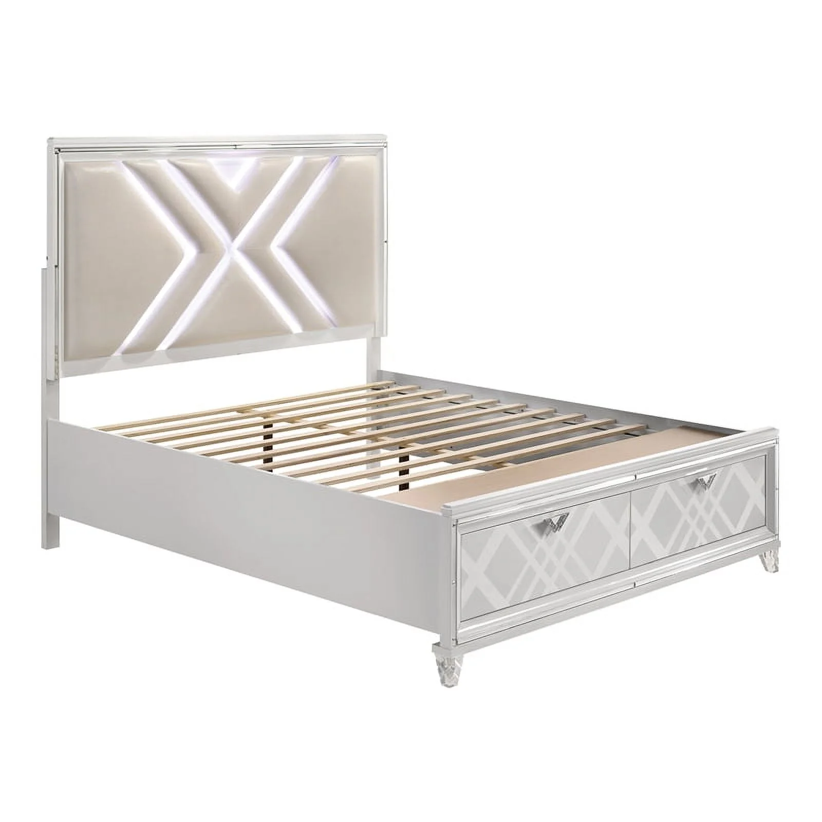 Pemberly Row 3-Piece White Solid Wood Bedroom Set - King + 2 Nightstands