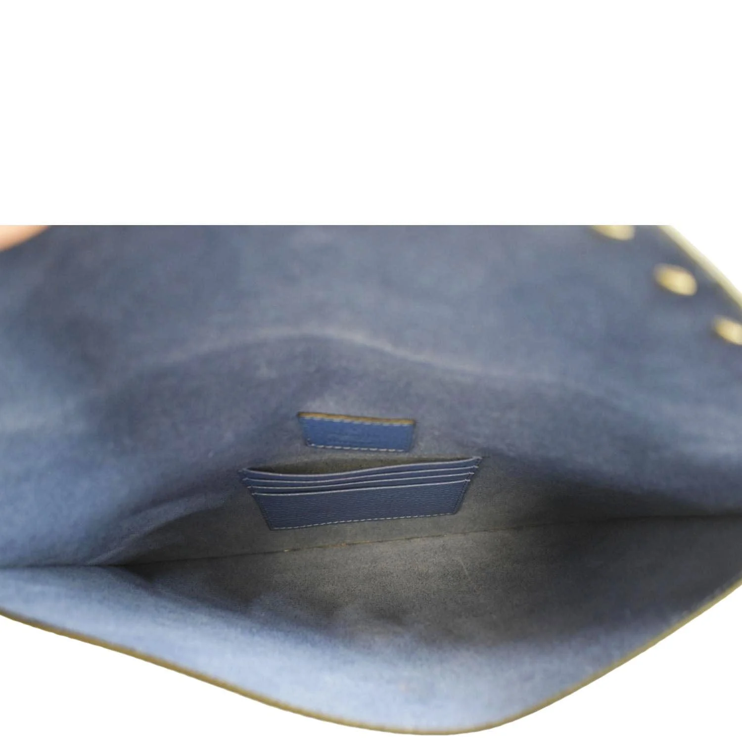 Pre-owned VALENTINO Garavani Rockstud Grainy Envelope Pouch Blue