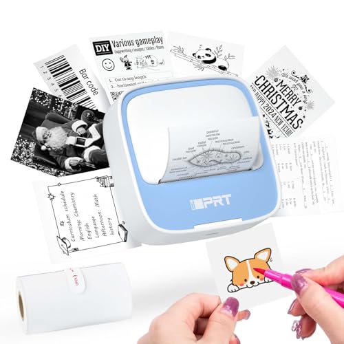 iDPRT Portable Sticker Maker Machine with 1 Roll Sticker Paper, Mini Printer Efficiently and Quickly, Thermal Printer for Study Notes, Pictures, DIY, Label, Free App with Multiple Templates, Grey