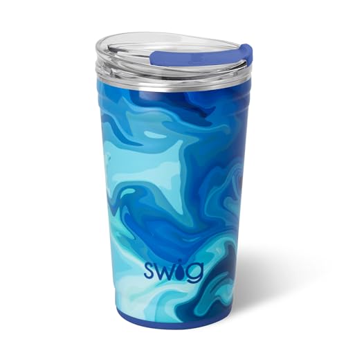 Swig Life 32oz Insulated Tumbler, Travel Coffee Tumbler with Lid, Cup Holder Friendly, Stainless Steel Travel Coffee Mug, Glitter Tumbler, Glitter Gifts (Confetti)