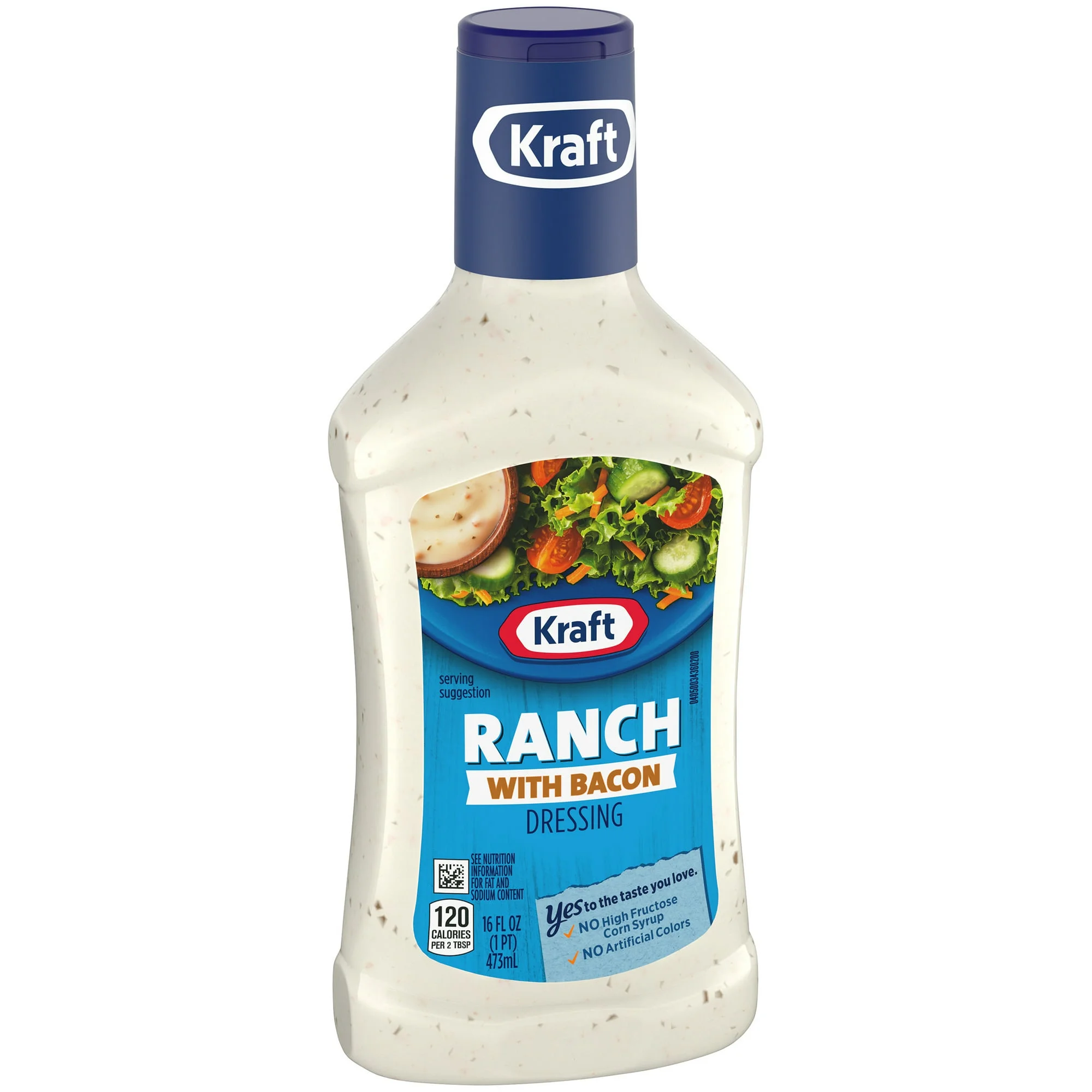 Kraft Ranch Salad Dressing with Bacon, 16 fl oz Bottle Pack of 2 Includes V2U Utensil set