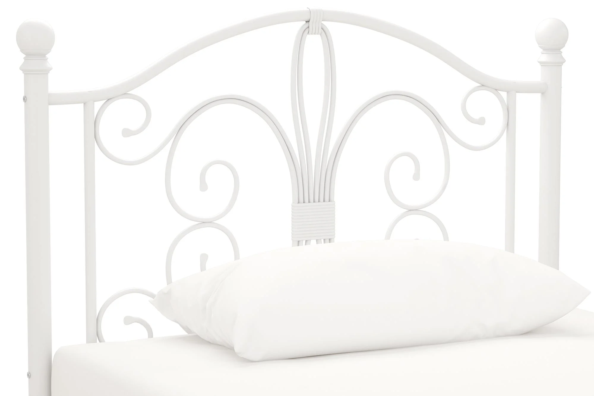 Desert Fields Bombay Metal Bed, White, Twin