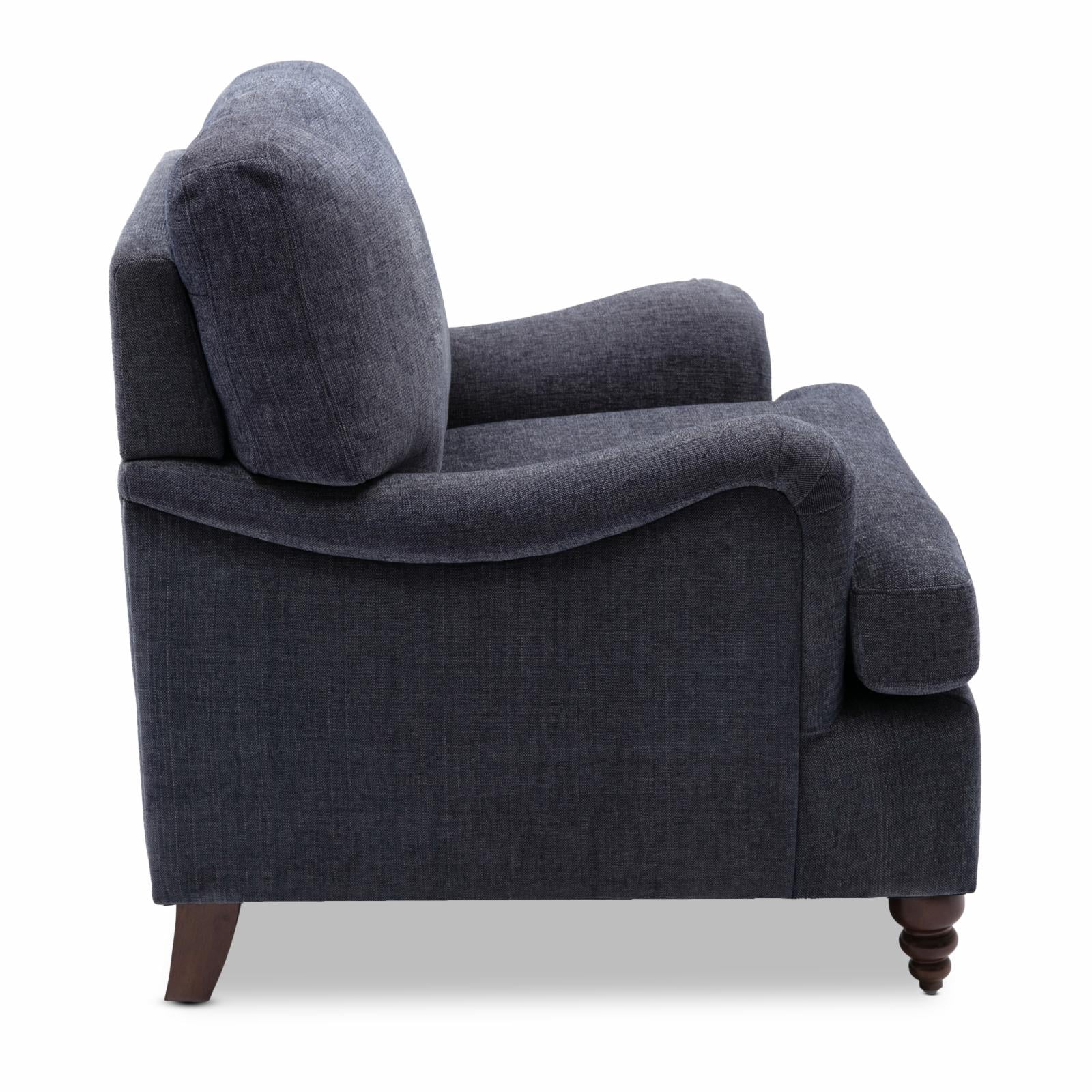 Clarendon Navy Blue Polyester Fabric Upholstered Transitional Arm Chair