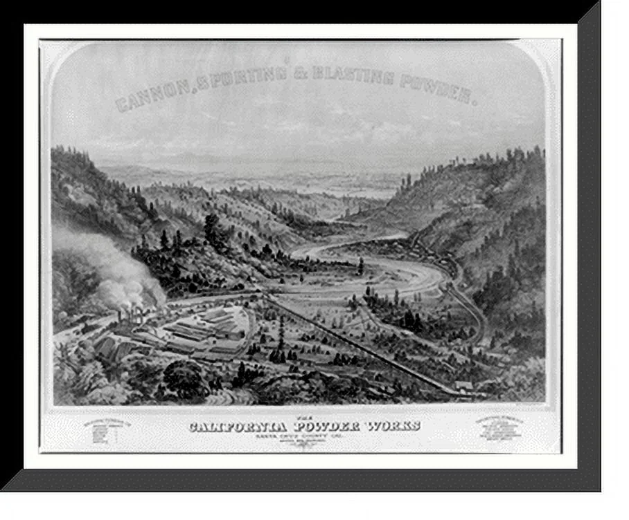 Historic Framed Print, The California Powder Works. Santa Cruz County Cal., 17-7/8