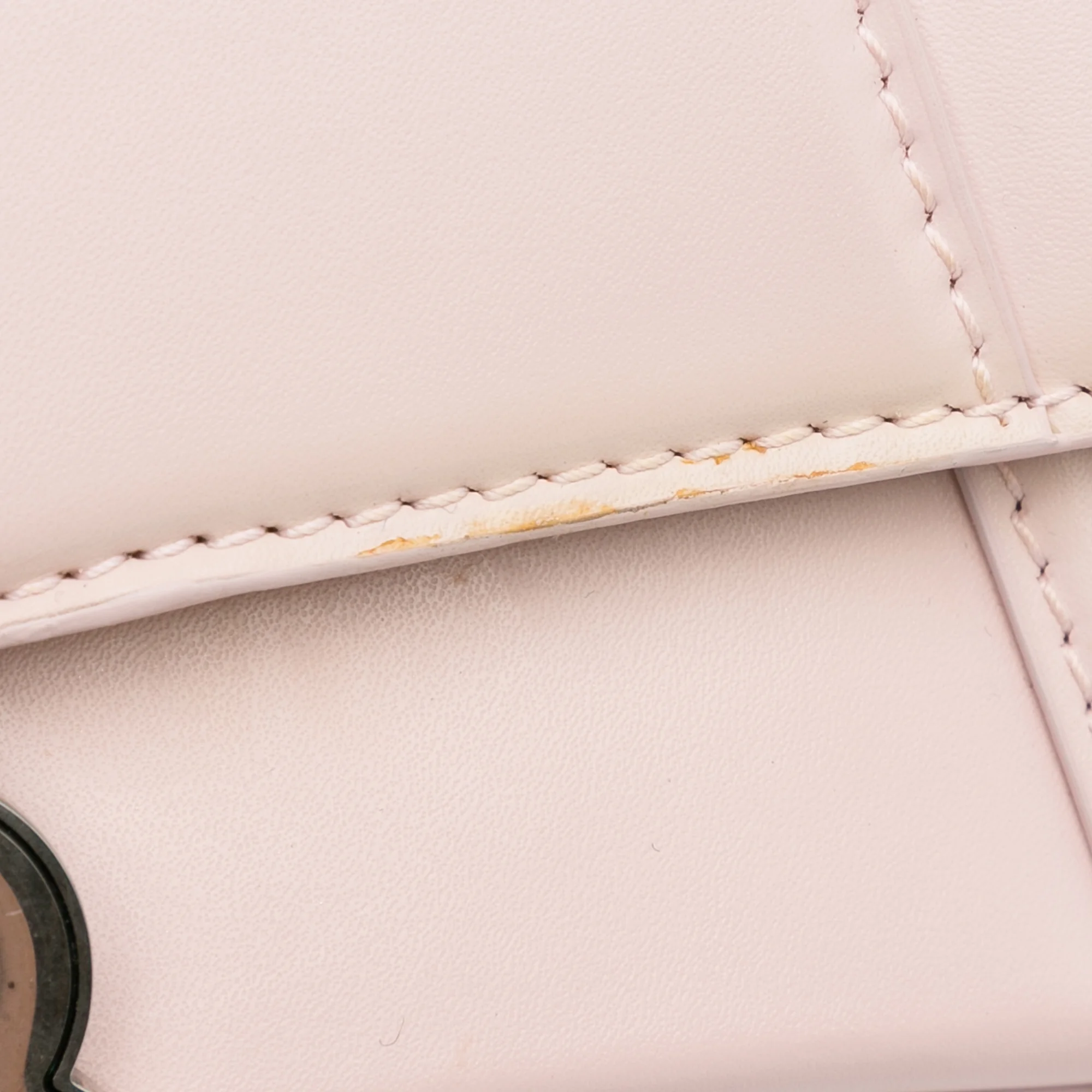 Pre-Owned Authenticated Balenciaga Hourglass S Satchel Calf Leather Pink Unisex (Good)