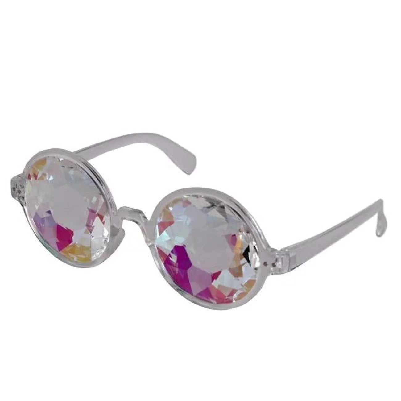 Western Fashion 69132-WHT Kaleidoscope Glasses with Round Frame, White