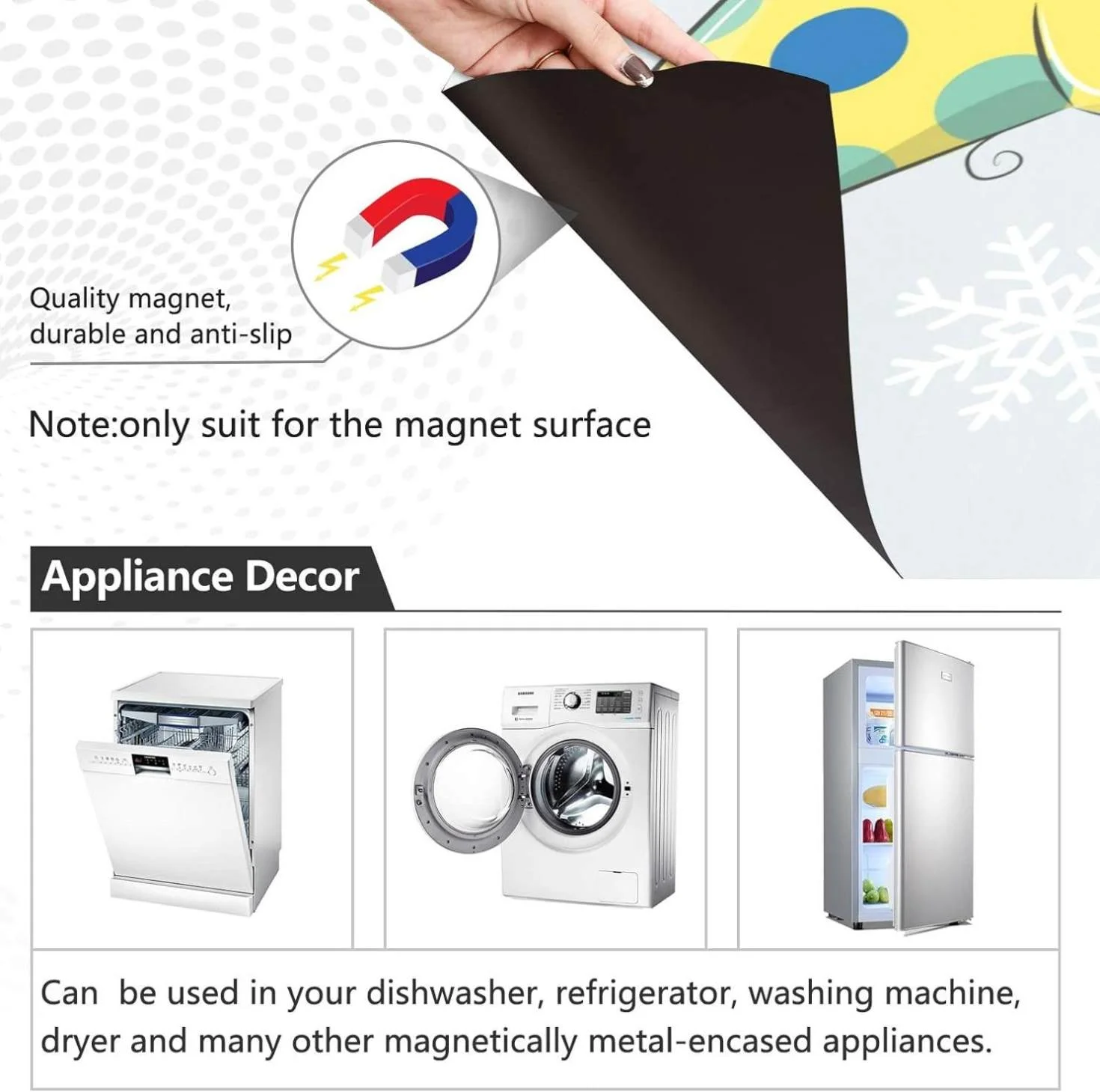 Hyjoy Gnome Santa Claus Dishwasher Magnet Cover,Reusable Fridge Panel Decal with Magnetic Stickers for Kitchen Appliance Home Decor,23 x 26 Inch