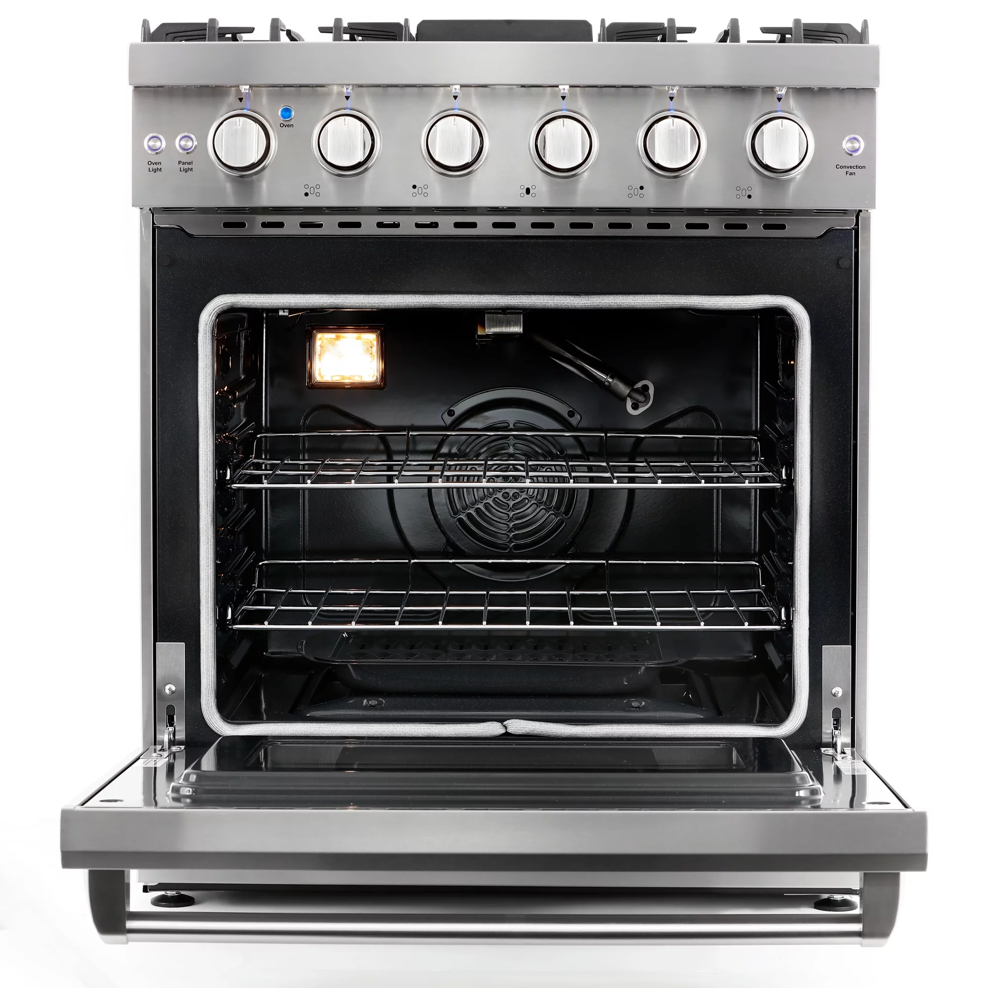 Cosmo 30 Inch 4.5 Cubic Foot Gas Range Convection Oven with 5 Italian Burners