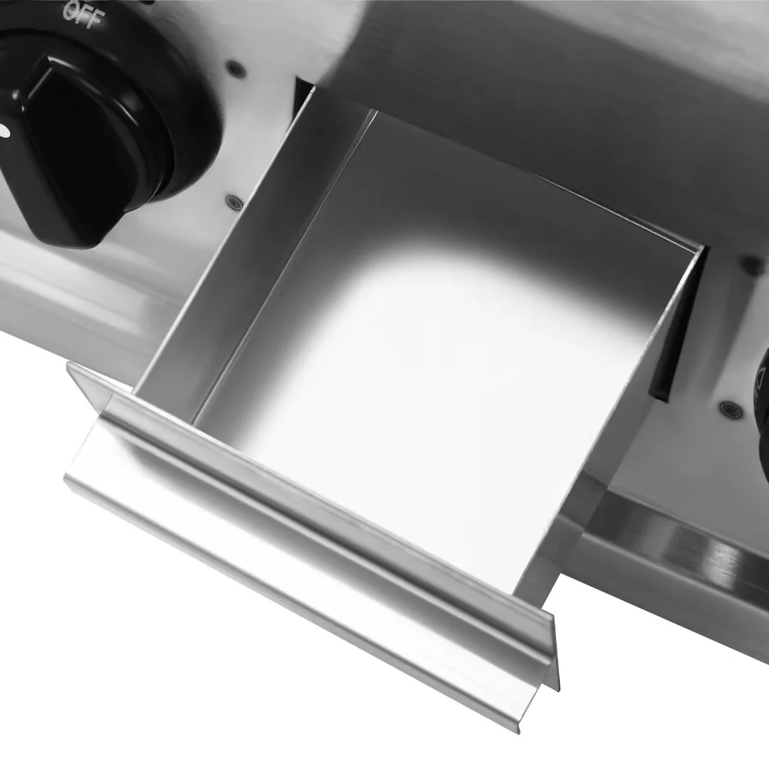 Oukaning Commercial Restaurant Radiant Broiler Char Grill Countertop Gas Grill 2 Burners Stainless Steel