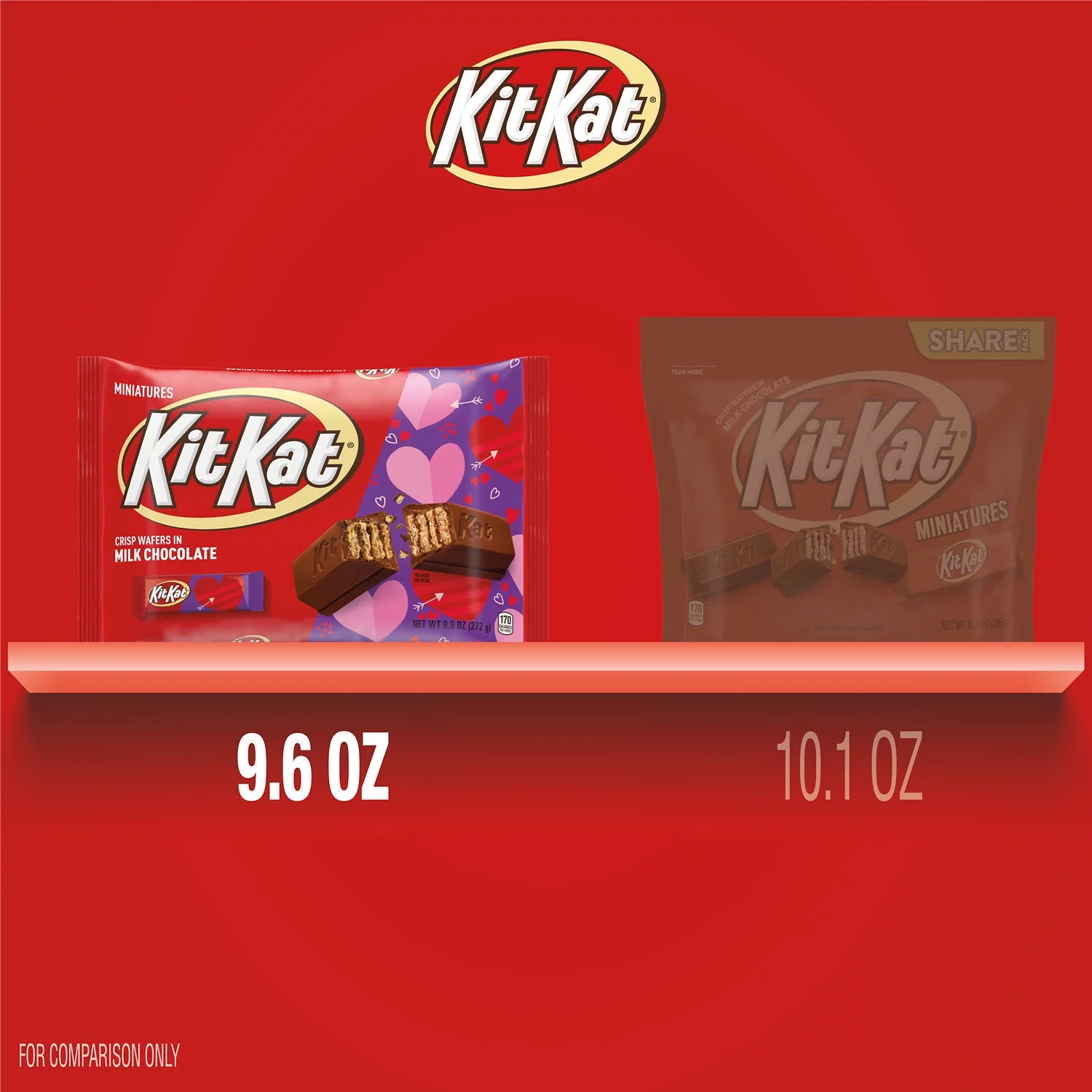 Kit Kat® Miniatures Milk Chocolate Wafer Valentine's Day Candy, Bag 9.6 oz