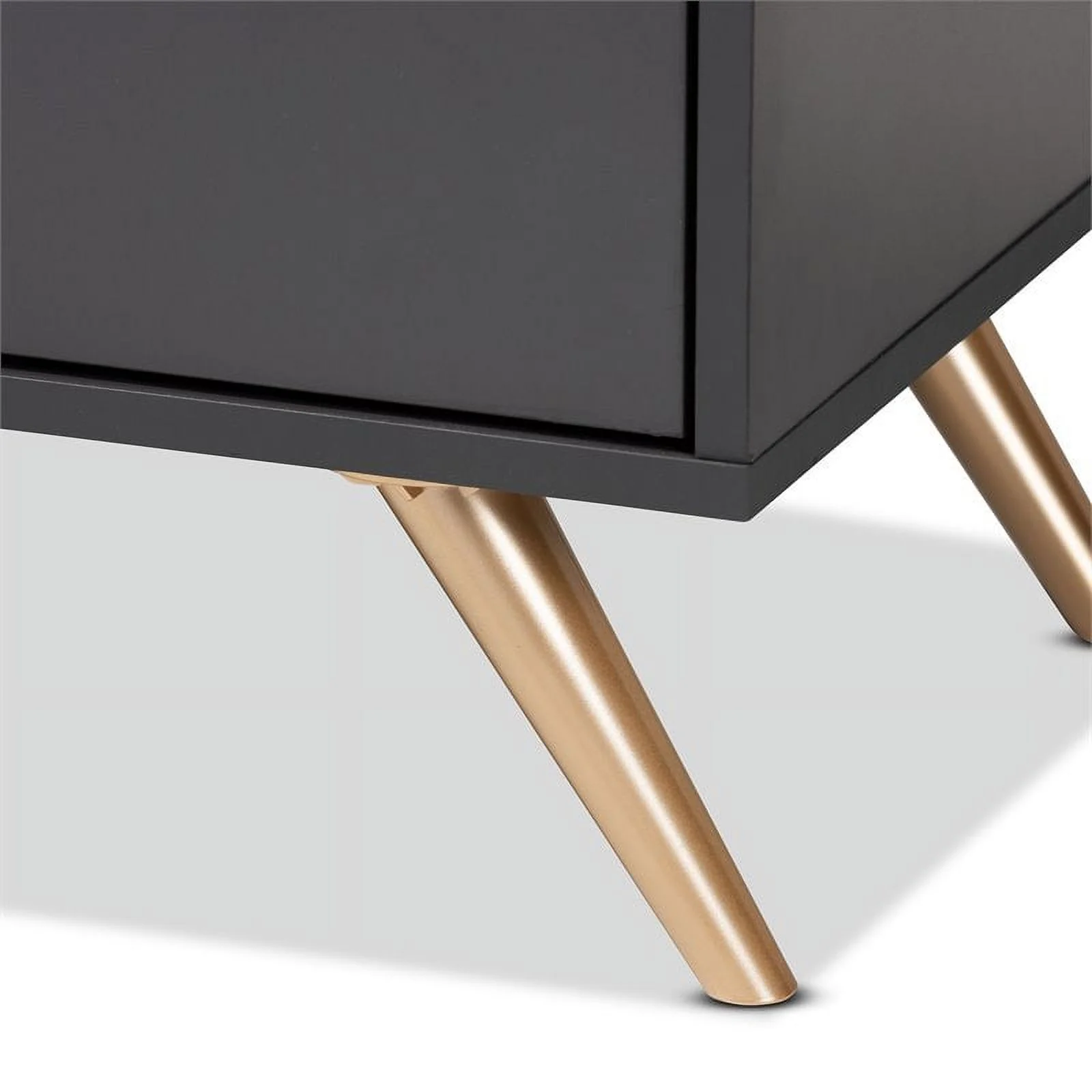 Bowery Hill Dark Grey and Gold Finished Wood 6-Drawer Dresser