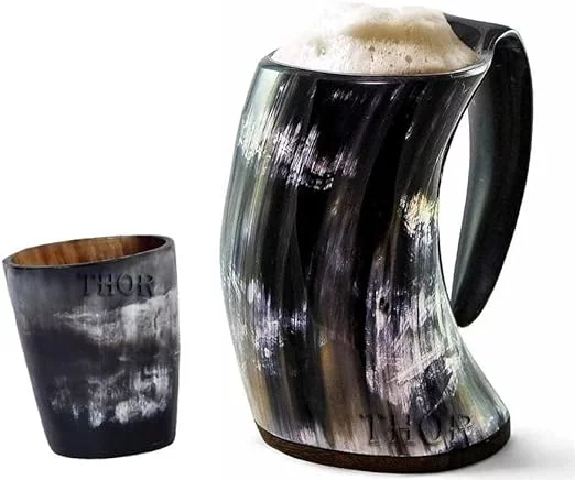 Viking Drinking Horn Mug Authentic Medieval Handmade/For Shot Drink Cup/Food Safe Beer Horns Rustic Vintage Home Decor Gifts