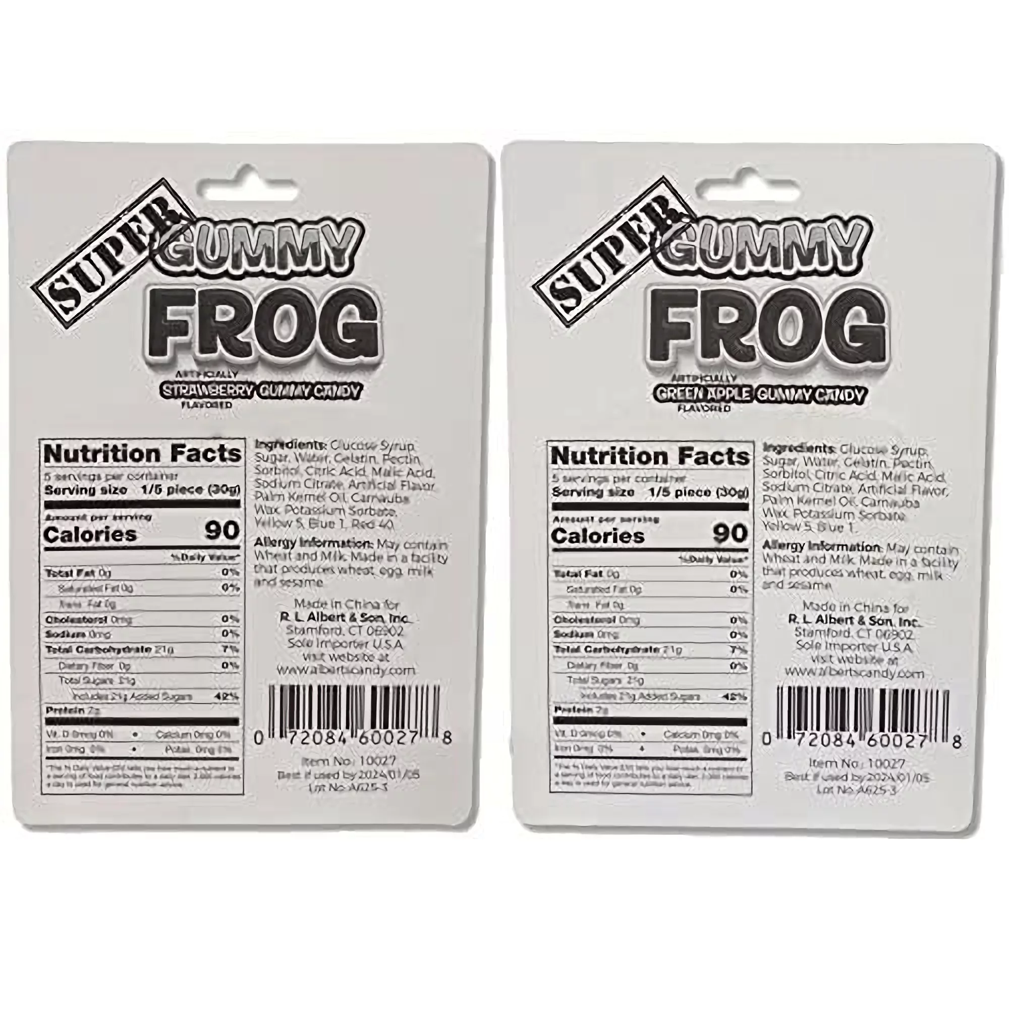 Trbeca Curations | Super Gummy Frog by Alberts | 5.29 Ounce | Green Apple & Strawberry | Pack of 4 Includes Tribeca Mints