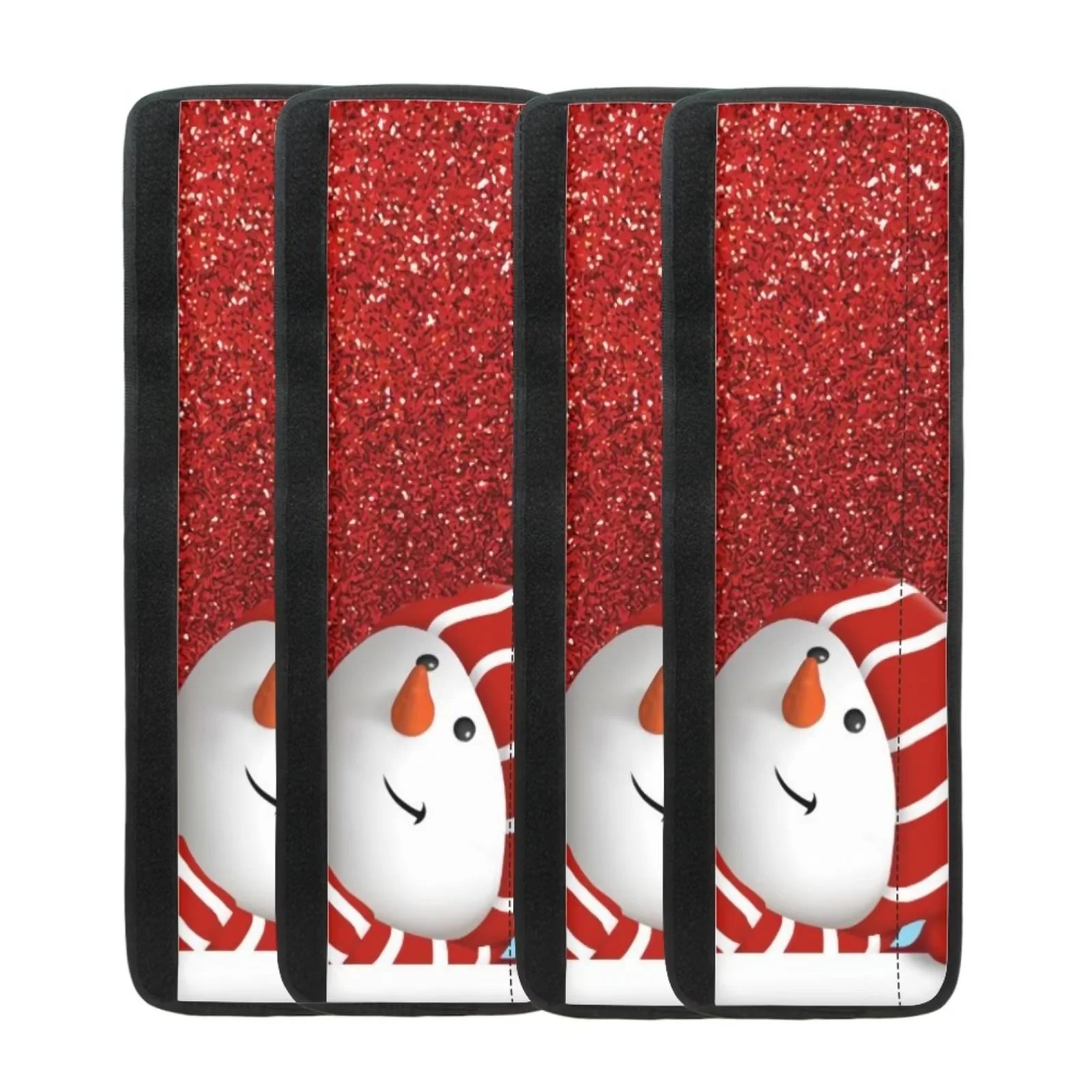 Kuiaobaty 4 Pieces Snowman Refrigerator Door Handle Cover Washable Waterproof Kitchen Appliances Handle Protector for Oven Dishwasher Christmas Fridge Protector Gloves,Red