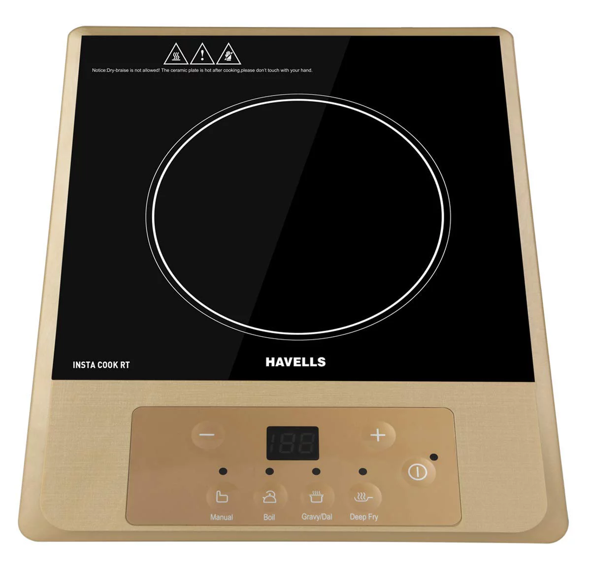 Havells Induction Cooktop Insta Cook - Rt 1400W, 4 Cooking Options, 1Yr Product Warranty & 3 Yr Coil Warranty, Glass Ceramic