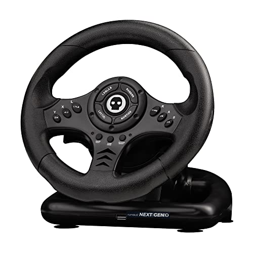 Numskull Racing Wheel with Pedals & Shifter for PS4, Xbox One, PC, PS3 – 270° Steering, Vibration Feedback, Xbox Series X|S, Xbox One, PS4, Nintendo Switch and PC