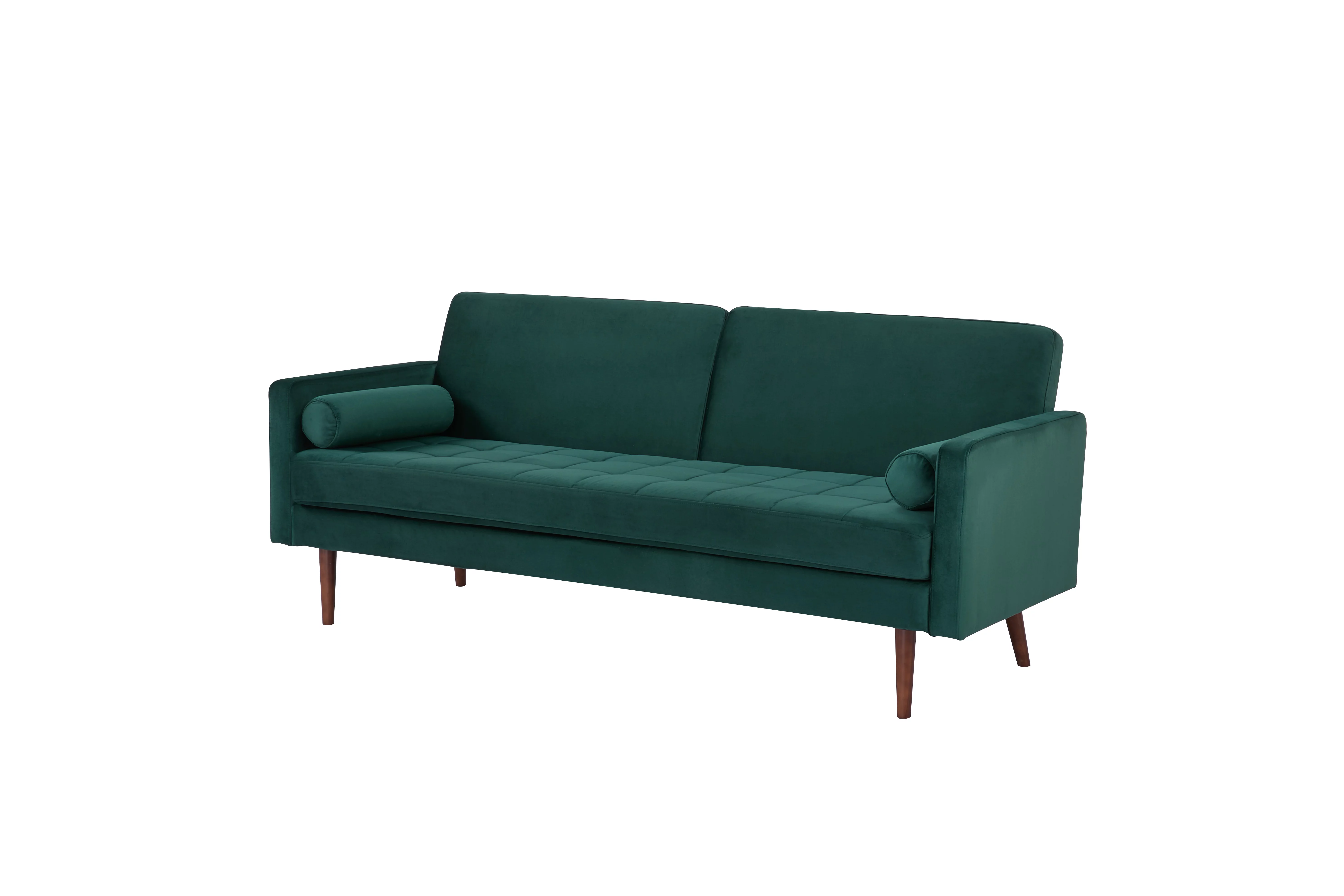 Artdeco Home Portland Velvet Convertible Sofa, Green