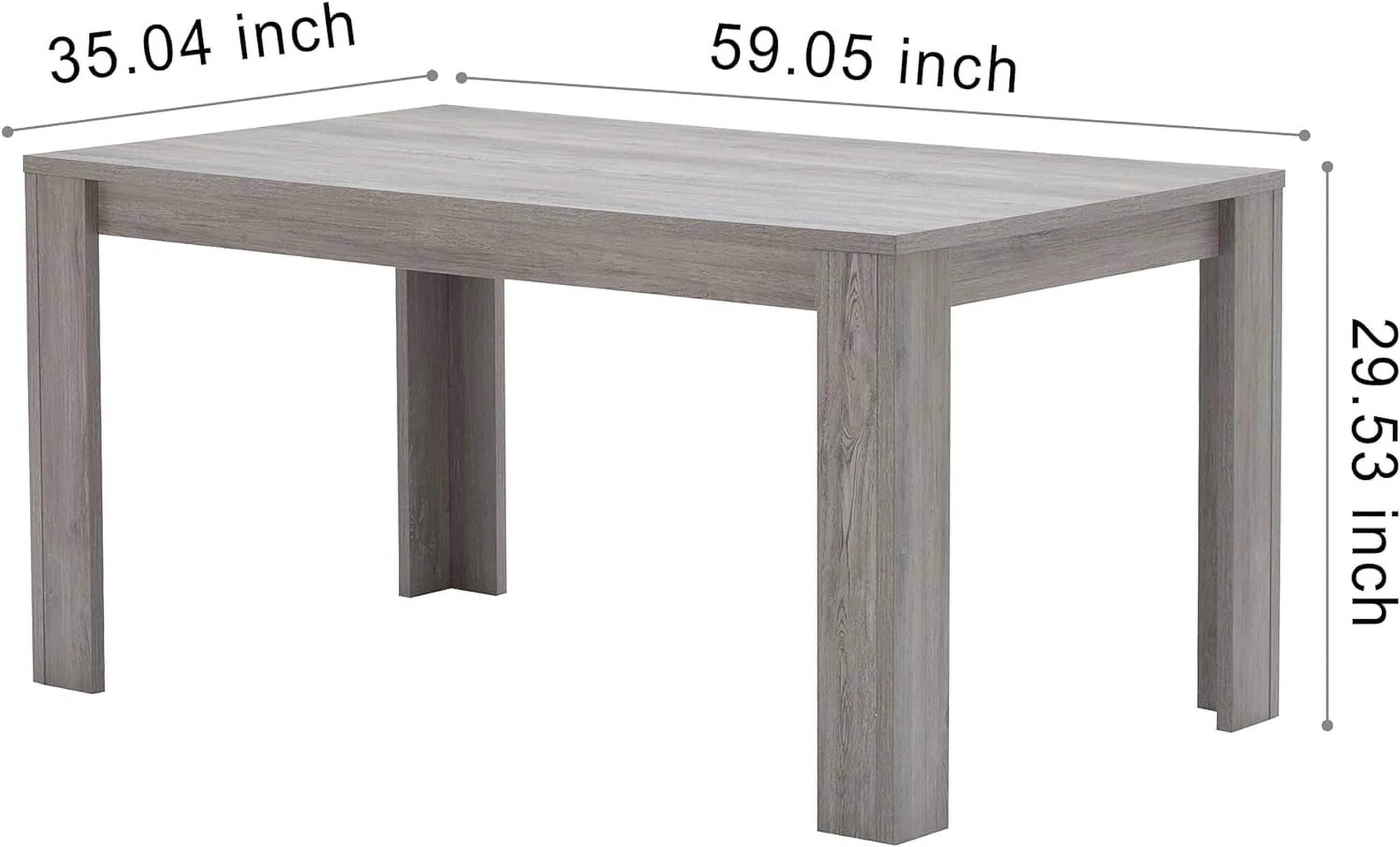 GIA Design Group 5-Piece Wooden Dining Table Set, Rectangular Table & 4 Velvet Blue Chairs,Kitchen